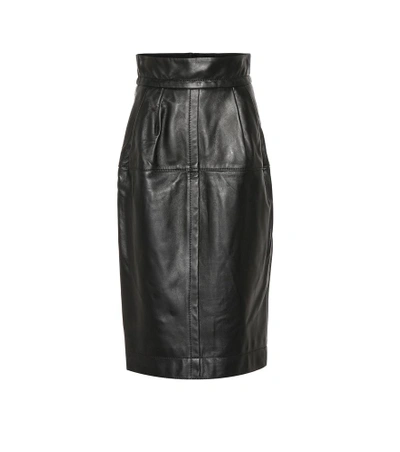 Shop Marc Jacobs Leather Skirt In Black