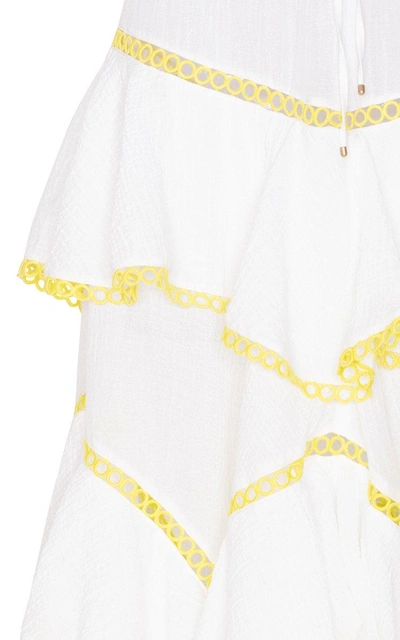 Shop Maria Lucia Hohan Iris Sleeveless Cotton Voile Dress In White
