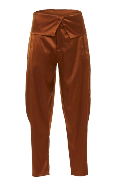 Shop Acheval Pampa Gauchita Fold Over Pants In Brown