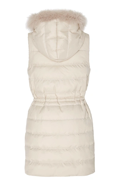 Shop Pologeorgis Dakota Puffer Waist Vest In White