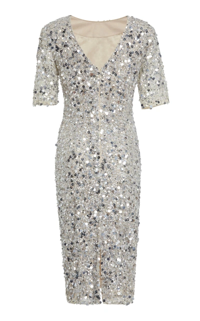 Shop Rachel Gilbert Zowie Sequin Dress In Silver