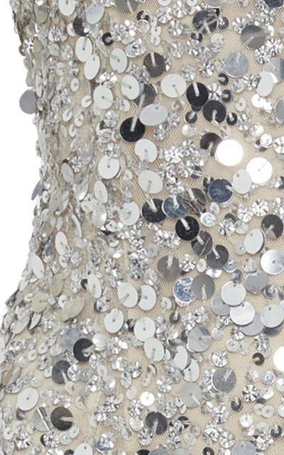 Shop Rachel Gilbert Zowie Sequin Dress In Silver