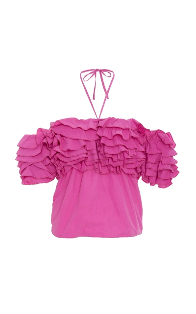Shop Rosie Assoulin Cha Cha Top In Pink