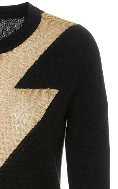 Shop Madeleine Thompson Greve Bolt Cashmere Sweater In Black
