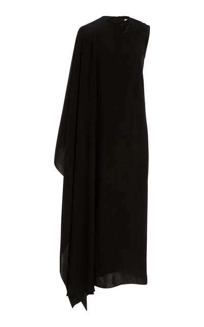 Shop Noon By Noor Gene Assymetrical Maxi Dress In Black
