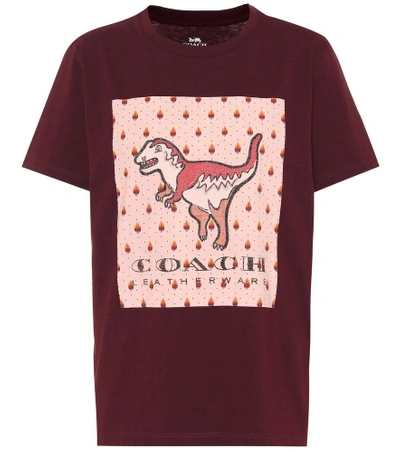 Shop Coach Rexy Printed Cotton T-shirt In Red
