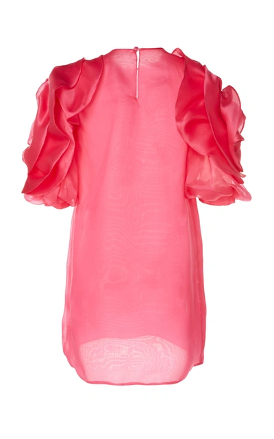 Shop Costarellos Silk Organza Sheath Dress In Pink