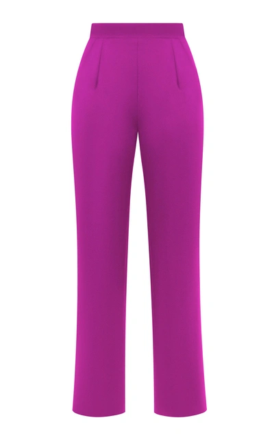 Shop Rasario High Waisted Straight Pants In Purple