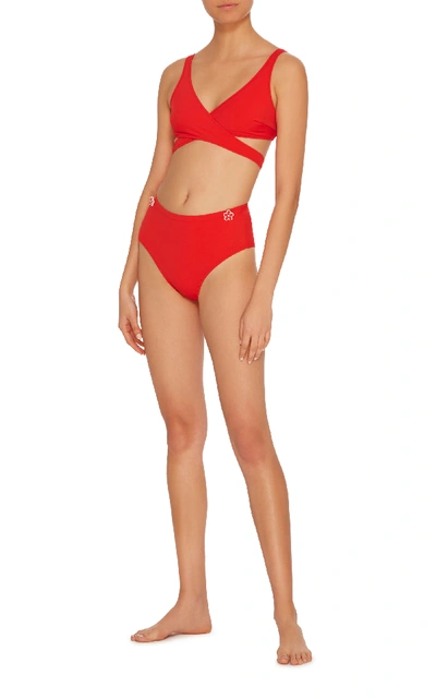 Shop Solid & Striped The Lauren Convertible One Piece Swimsuit In Red