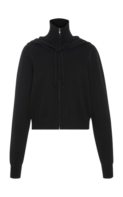 Shop Live The Process Crop Knit Hoodie In Black