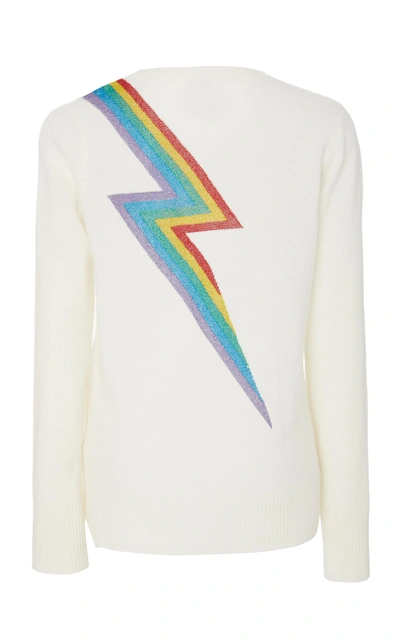 Shop Madeleine Thompson Chianti Bolt Cashmere Sweater In White