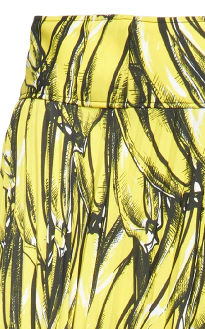 Shop Prada Pleated Printed Twill Skirt