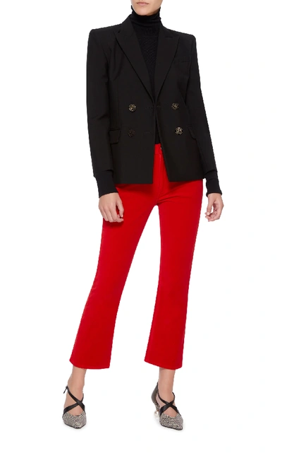 Shop Re/done Mid-rise Cropped Velvet Pant In Red