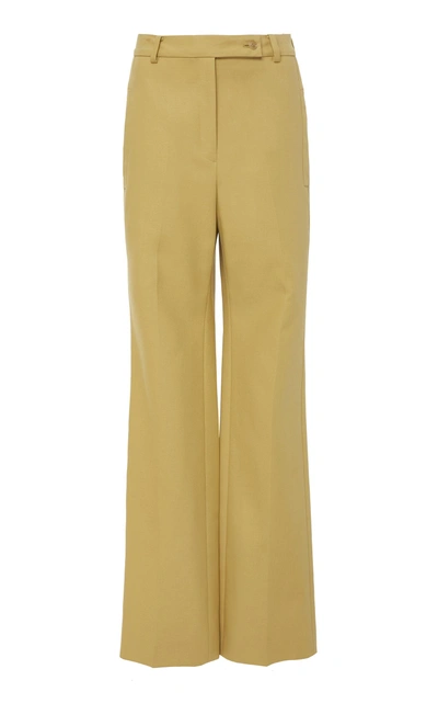 Shop Cyclas Cotton Cloth Semi Flare Pants In Brown