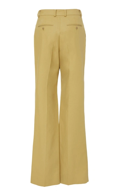 Shop Cyclas Cotton Cloth Semi Flare Pants In Brown