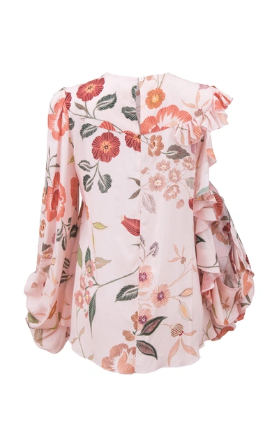 Shop Lana Mueller Imany Cold Shoulder Blouse In Floral