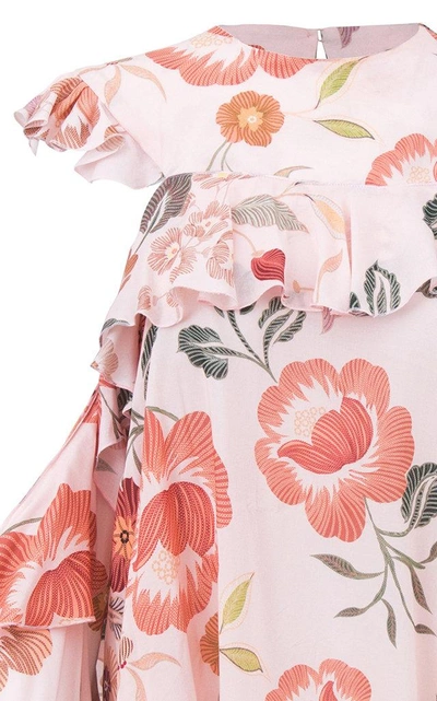 Shop Lana Mueller Imany Cold Shoulder Blouse In Floral