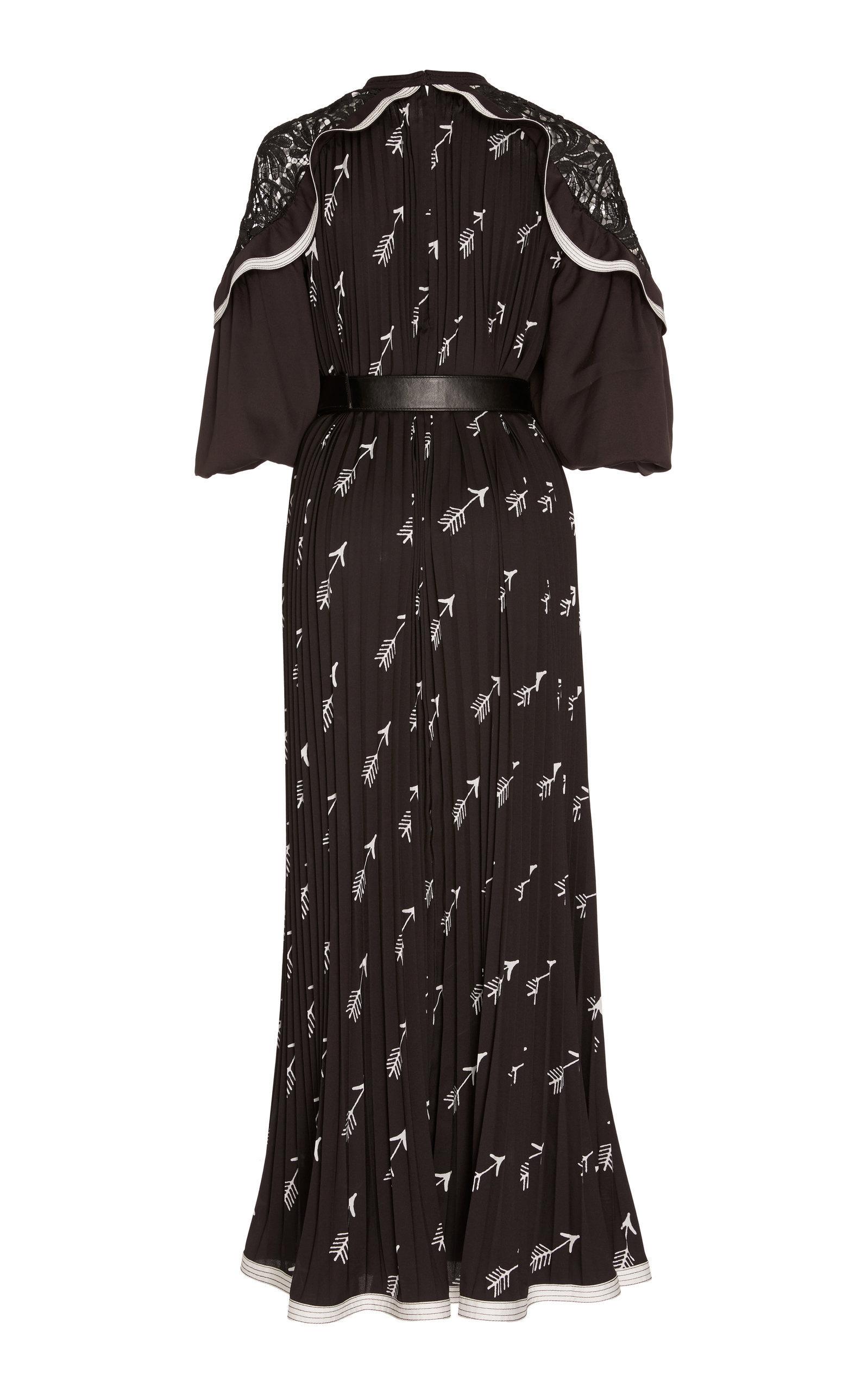 self portrait arrow print midi dress
