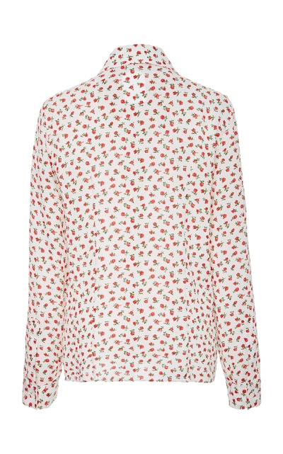 Shop Michael Kors Floral-print Silk Shirt