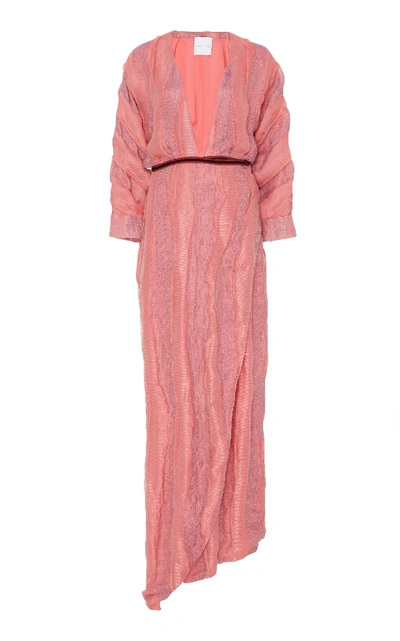 Shop Markarian Jane Wrap Gown In Pink