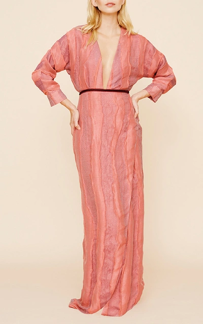 Shop Markarian Jane Wrap Gown In Pink