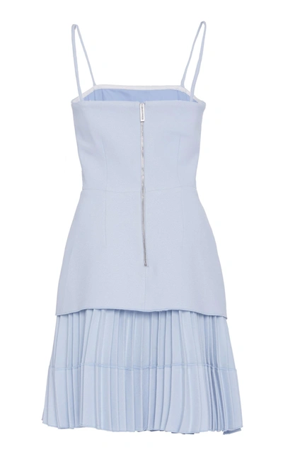 Shop Dion Lee Ellipse Pleated Mini Dress In Blue