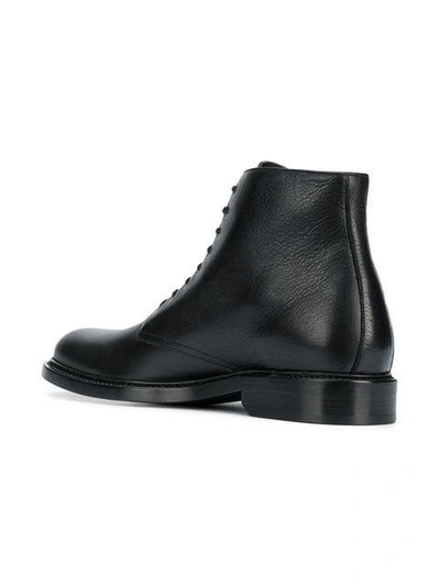 Shop Saint Laurent Lace-up Ankle Boots - Black