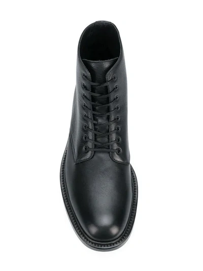 Shop Saint Laurent Lace-up Ankle Boots - Black