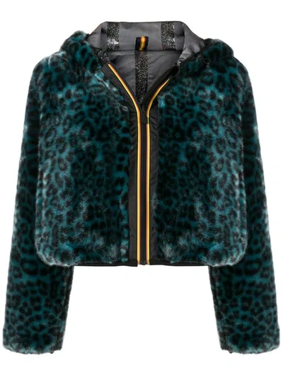 Shop Faith Connexion Leopard Print Jacket In Blue