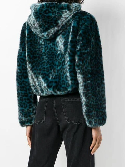Shop Faith Connexion Leopard Print Jacket In Blue