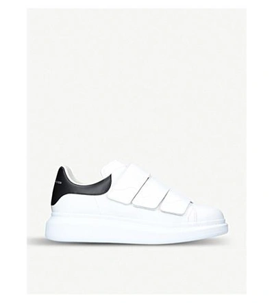 Shop Alexander Mcqueen Show Platform Leather Trainers In White