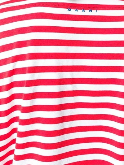 Shop Marni Striped T-shirt - Red