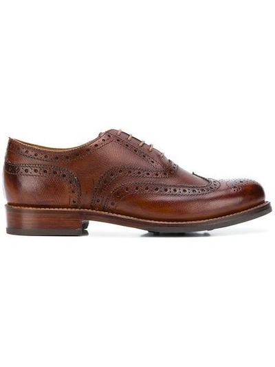 Shop Grenson Stanley Brogue Shoes - Brown