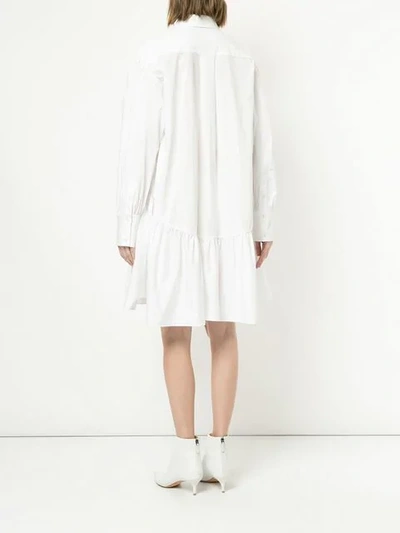 Shop Vivetta Floral Stitching Shirt Dress - White
