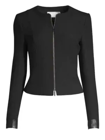 Shop Hugo Boss Jaleta Twill Ponte Lady Jacket In Black