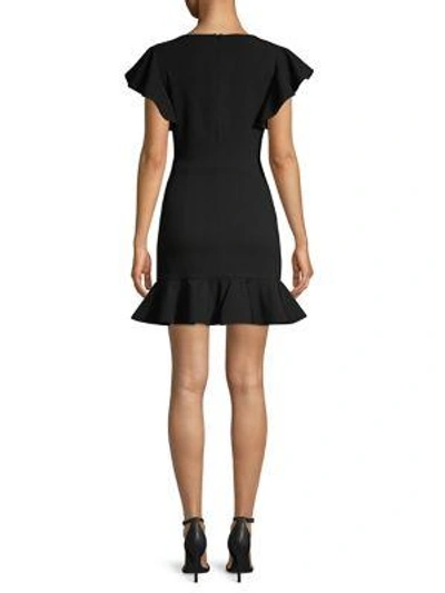 Shop Black Halo Lynn Flounce Mini Dress In Black