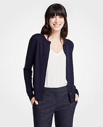 Shop Ann Taylor Ann Cardigan In Night Sky