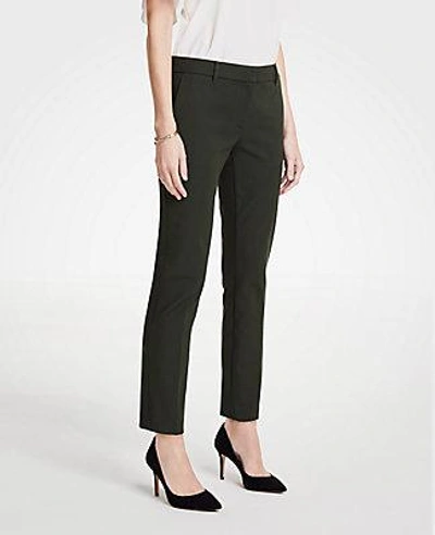 Shop Ann Taylor The Ankle Pant In Cotton Twill In Andalucian Olive