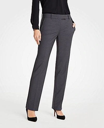 Shop Ann Taylor The Petite Straight Pant In Tropical Wool In Heather Silver Lake Grey