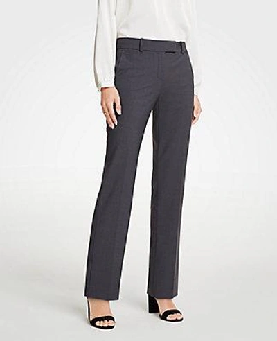 Shop Ann Taylor The Petite Straight Pant In Tropical Wool - Classic Fit In Heather Silver Lake Grey