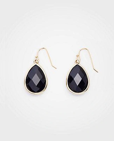 Shop Ann Taylor Bezel Drop Earrings In Black
