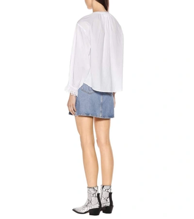 Shop Velvet Jacob Cotton Blouse In White