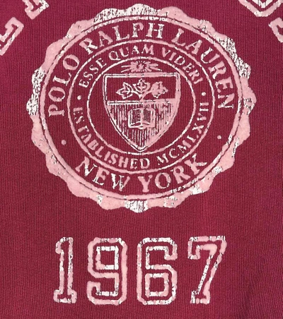 Shop Polo Ralph Lauren Printed Cotton-blend Sweatshirt In Purple