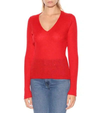 Shop Rag & Bone Donna Wool And Mohair-blend Sweater In Red