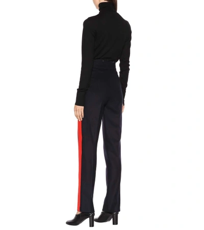 Shop Joseph Annam Wool And Cashmere-blend Pants In Blue