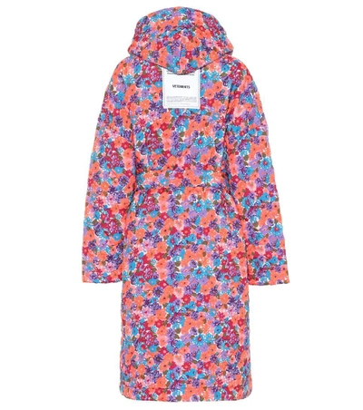 Shop Vetements Quilted Floral Coat In Multicoloured