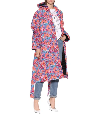 Shop Vetements Quilted Floral Coat In Multicoloured