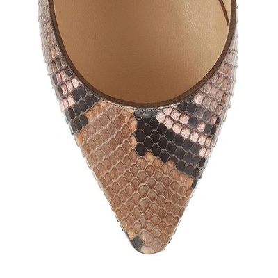 Shop Jimmy Choo Romy 85 Nutmeg And Rosewater Dégradé Painted Python Pointy Toe Pumps In Nutmeg/rosewater