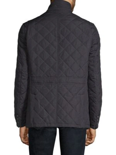 Shop Barbour Quilted Button-front Jacket In Navy