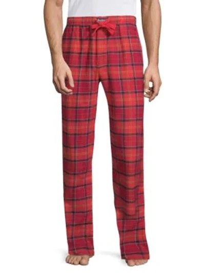 Shop Barbour Plaid Pajama Pants In Cardinal